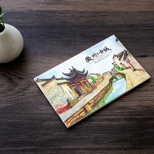 徽州古城手绘明信片安徽风景人文旅游文创纪念品礼物卡片盒装10张